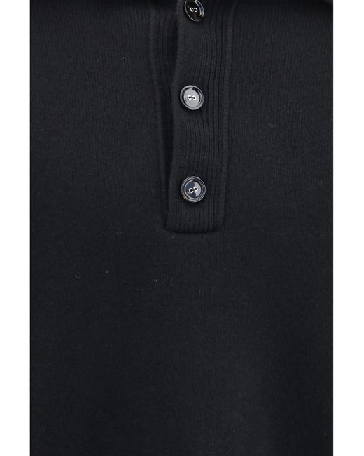 AMI Blue High-Neck Buttoned Sweater for men