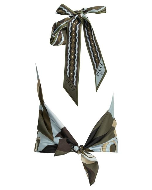 Emilio Pucci Gray "Occhi" Draped Top