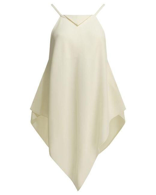 Women's White Casual Draped Top