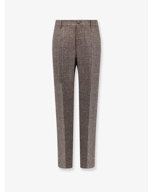 Golden Goose Deluxe Brand Gray Wool-Blend Multicolor Pants With Pockets for men
