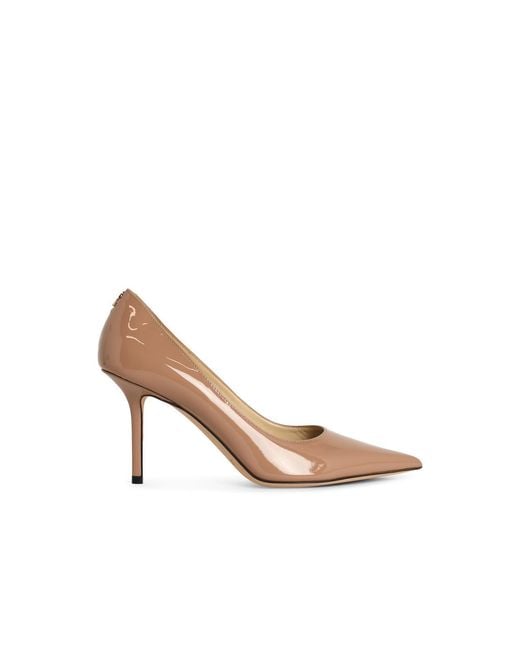 Jimmy Choo White 'Love' 'Ballet' Leather Pumps