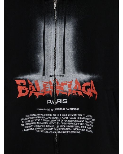 Balenciaga Black The Door Cotton Sweatshirt for men