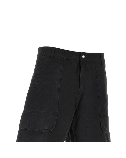 Arte' Black Canvas Cargo Shorts for men