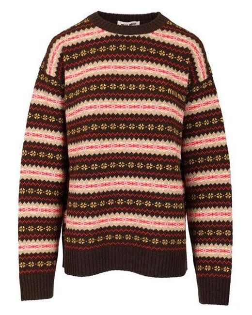 Women's Brown Crewneck Jumper