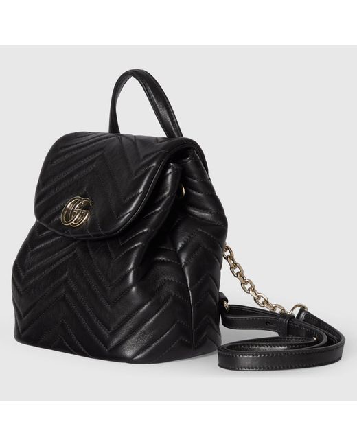Gucci Black "Gg Marmont" Casual Backpack