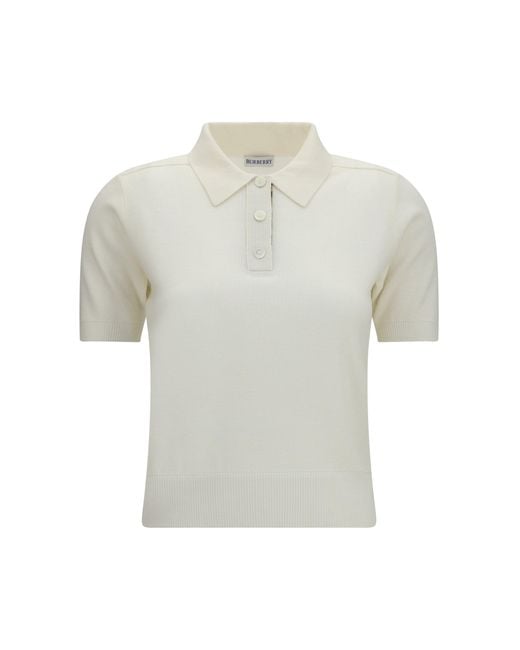 Women's White Wool Polo