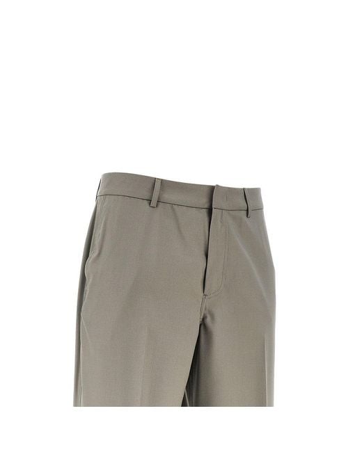 Emporio Armani Gray Virgin Wool Pants for men