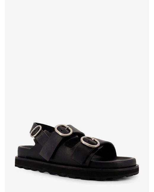 Jil Sander Black Leather Sandals for men