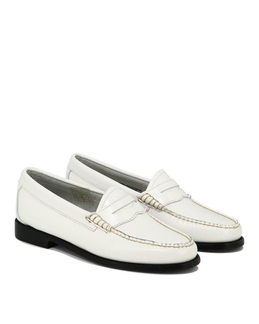 G.H.Bass &amp; Co. White "Weejuns Penny" Loafers