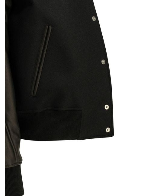 Givenchy Black Wool Bomber Jacket With Reverse Logo