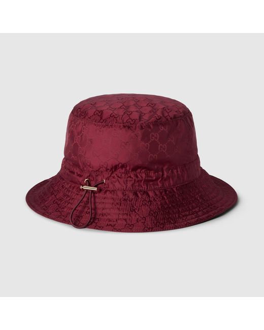 Gucci Red Gg Reversible Bucket Hat