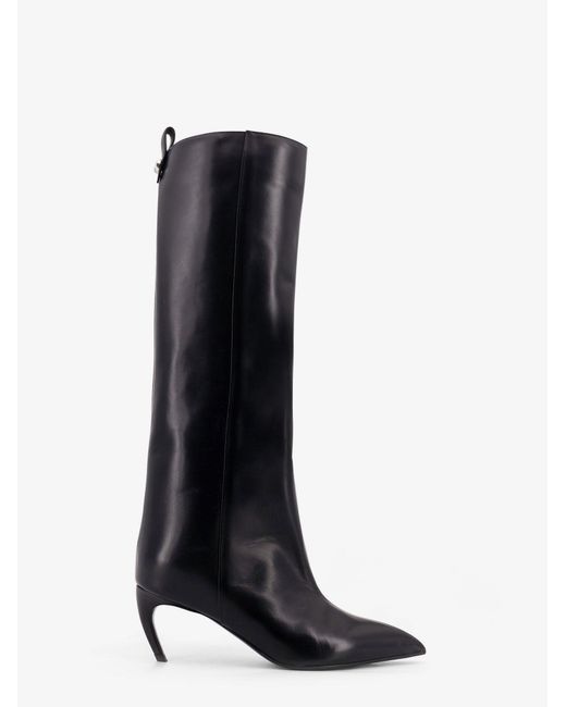 The Attico Black Lea Leather Boots