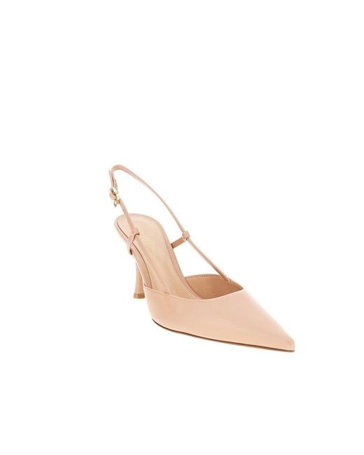 Gianvito Rossi Natural Leather 'Ascent' Slingback Pumps