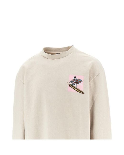 Mauna Kea White 'Samurai' Crewneck Sweatshirt for men