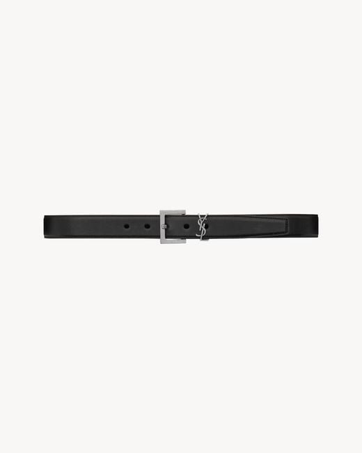 Saint Laurent White Leather Belt