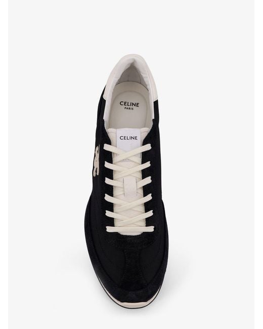 Céline Black Racer Nylon Sneakers With Triomphe Logo On The Side for men