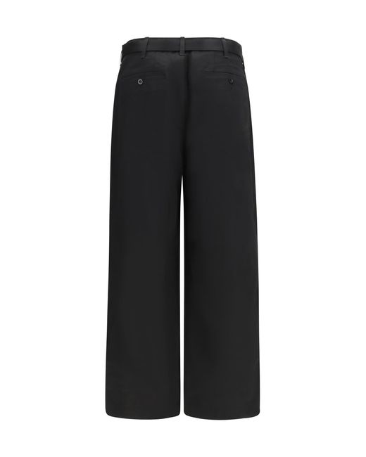 Sacai Black Cotton Chino Pants for men