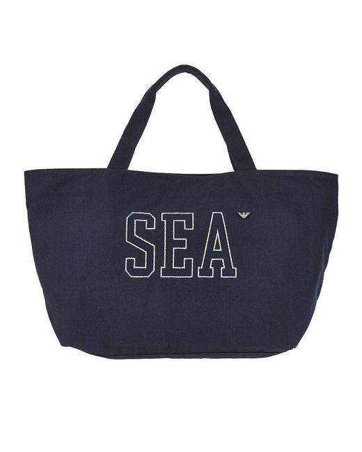 Women's Blue Canvas Beachwear Tote Bag