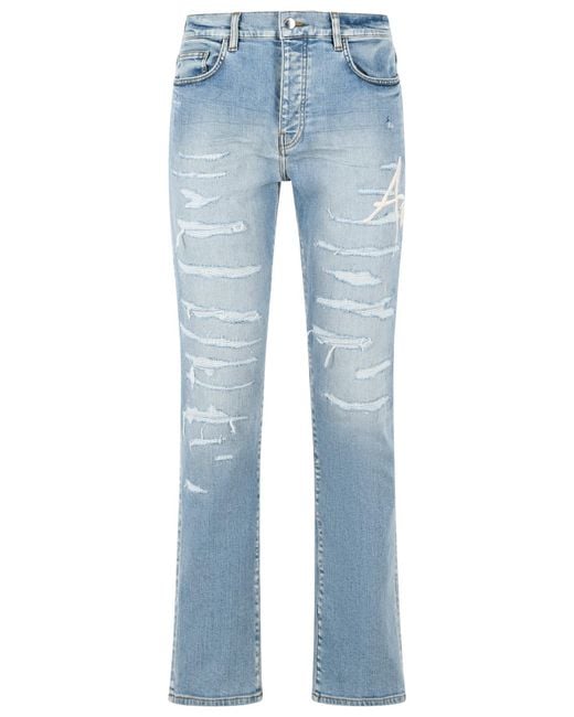Amiri Blue 'Slim' Light Cotton Jeans for men