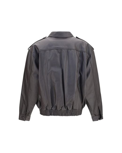 Blazé Milano Gray Blazè Milano Charlie Ares Leather Bomber Jacket