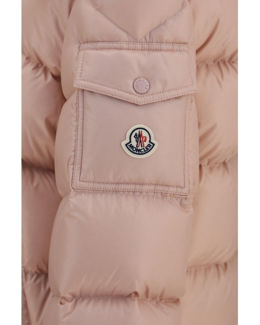 Moncler Pink Maire Short Hooded Down Jacket Pastel