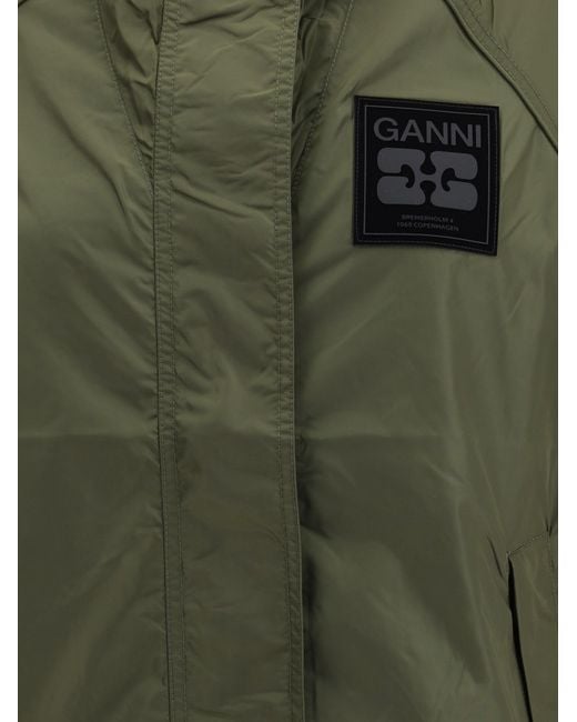 Ganni Green Waterproof Jacket
