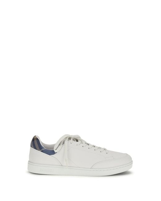 Burberry White Set Leather Sneakers for men