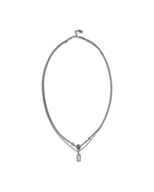 McQueen Metallic Skull Necklace for men