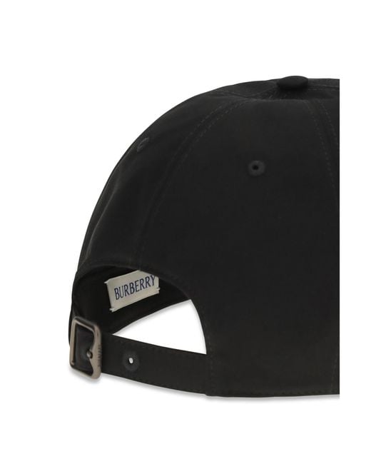 Burberry Black Logo Cotton Baseball Cap for men