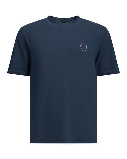 Brunello Cucinelli Blue Crewneck T-Shirt for men