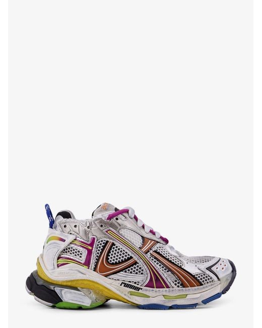 Balenciaga White Runner Low-Top Mesh Sneakers