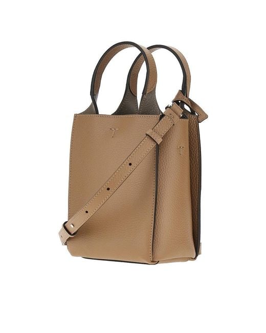 Tod's Brown Grained Leather Micro Tote Bag