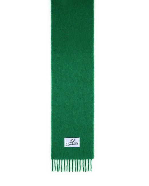Marni Green Brushed Alpaca Blend Scarf for men