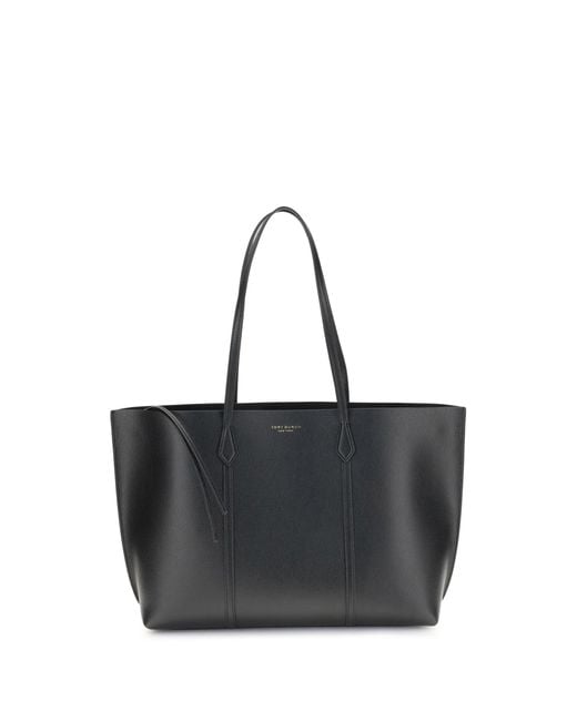Tory Burch Black Leather Tote Bag Perry