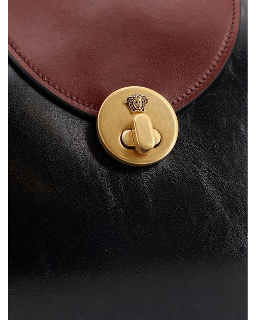 Versace Black Vivian Leather Shoulder Bag