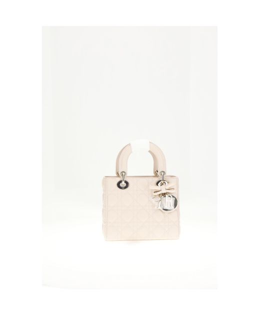 Dior White Lambskin Shoulder Bag Rose Linger