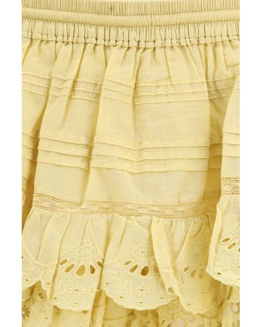 Isabel Marant Yellow Marant Etoile Puria Shorts With Ruffles