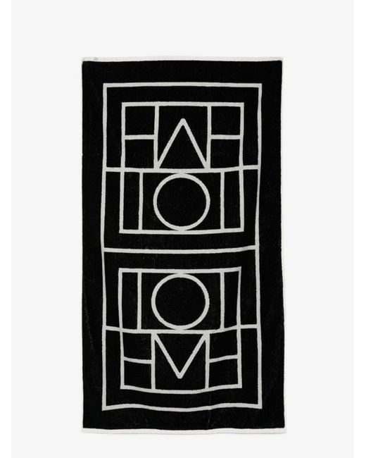 Totême Black Cotton Beach Towel
