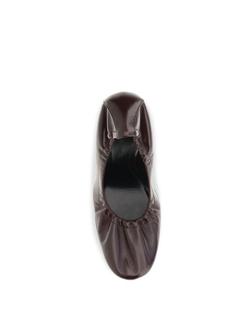 Phoebe Philo White Pucker Leather Pumps Oxblood