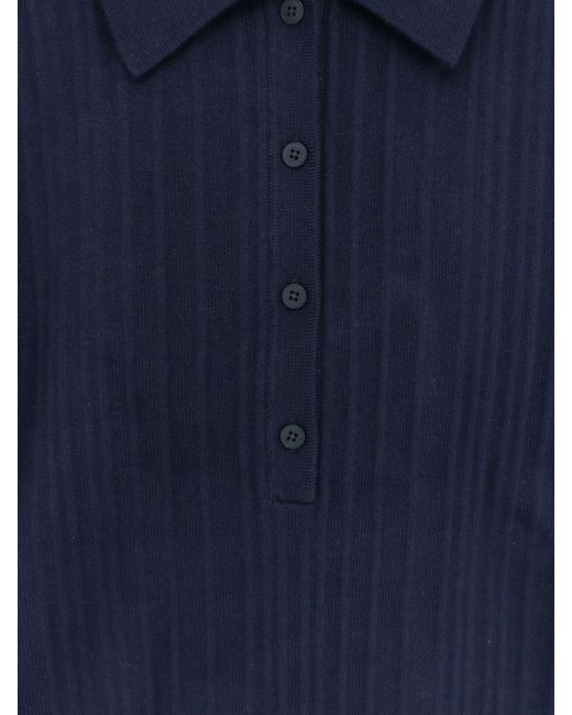 Closed Blue Cotton, Cashmere And Wool Polo Shirt