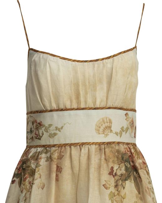 Zimmermann Natural "Mahon" Midi Dress