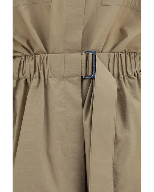 Brunello Cucinelli Natural Shirt And Skirt Dress