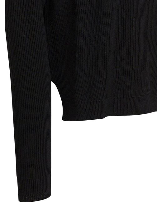 Rick Owens Black Virgin Wool Crewneck Sweater for men