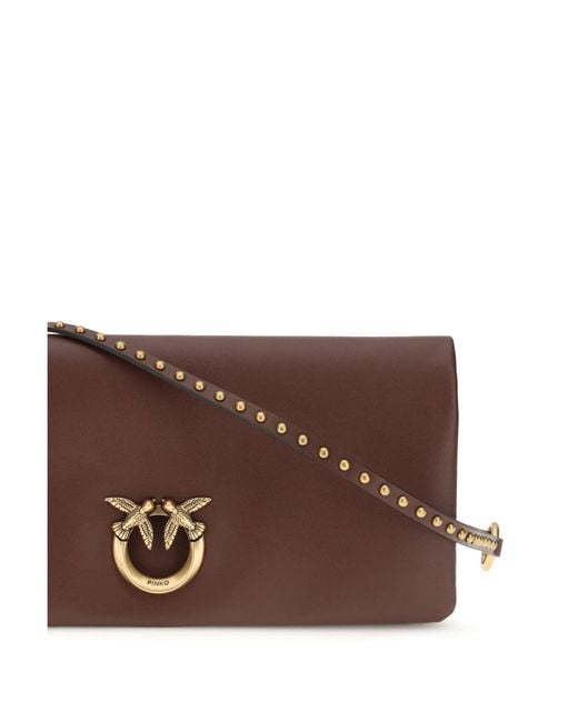 Pinko Brown Clutch Bag Love Medium Burgundy