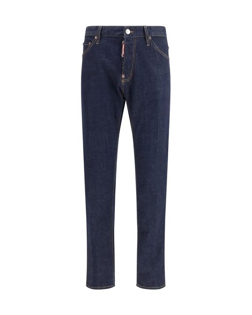 DSquared² Blue Long Stretch Cotton Jeans for men