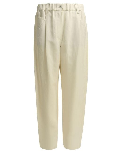 Brunello Cucinelli Natural Fluid Casual Pants
