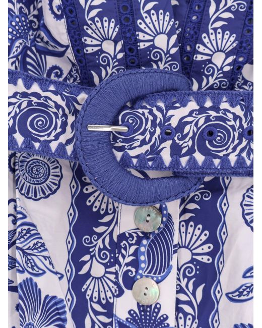 Farm Rio Blue Shell Garden Cotton Jumpsuit