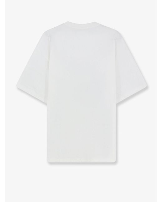 Oamc Peacemaker White Cotton T-Shirt With Apple Print for men