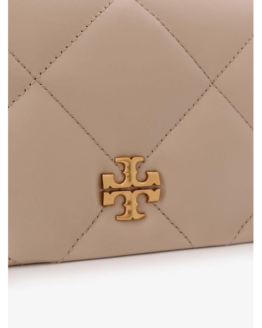 Tory Burch Natural Kira Quilted Leather Crossbody Bag
