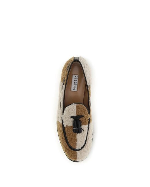 Fratelli Rossetti White Bouclé-Effect Loafers Avorio/Noce